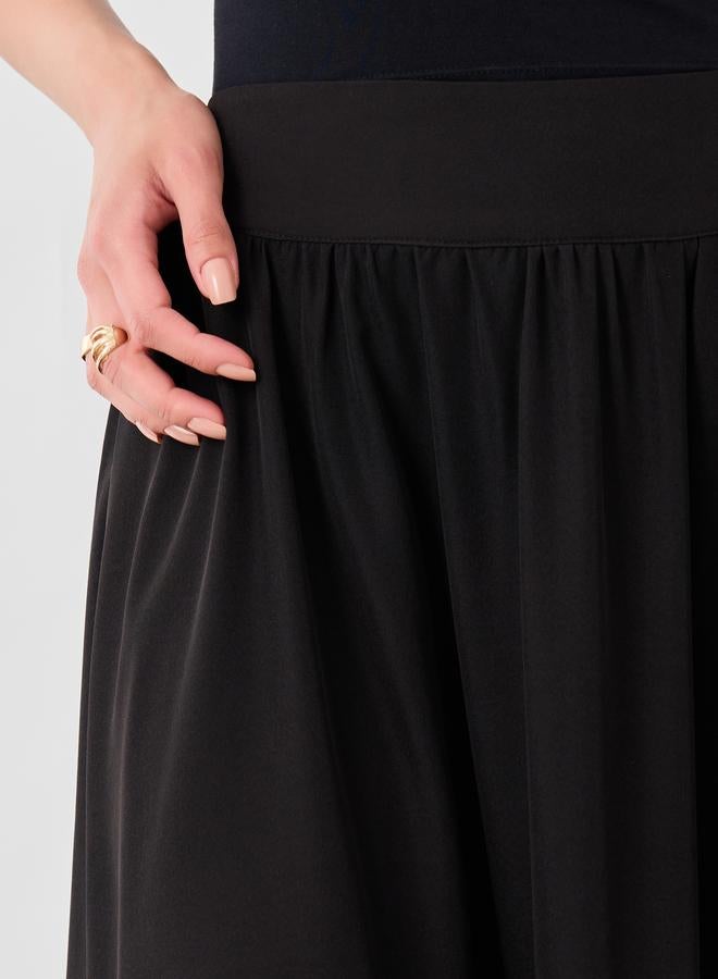 Take Two Take Two Solid Elasticated Waistband A-Line Maxi Skirts  - Image 4