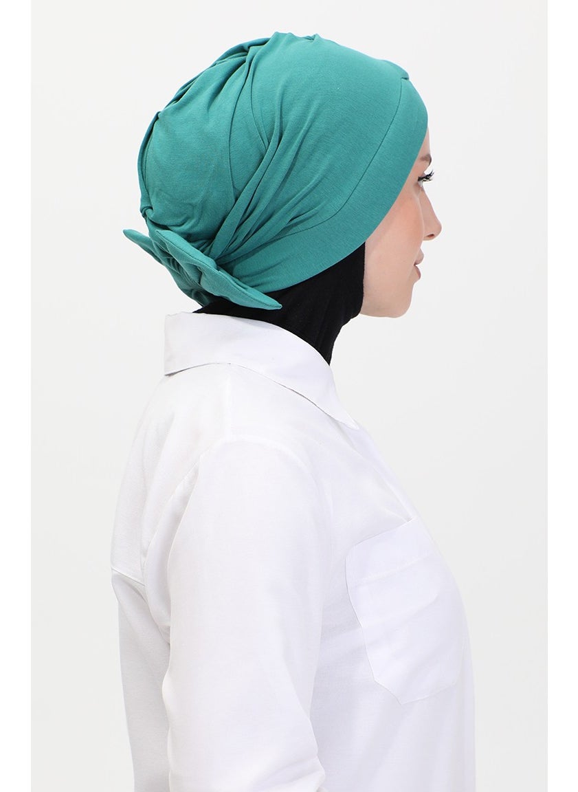 Sefa Merve Combed Cotton Outer Bonnet 1248-20 Mint Green  - Image 2