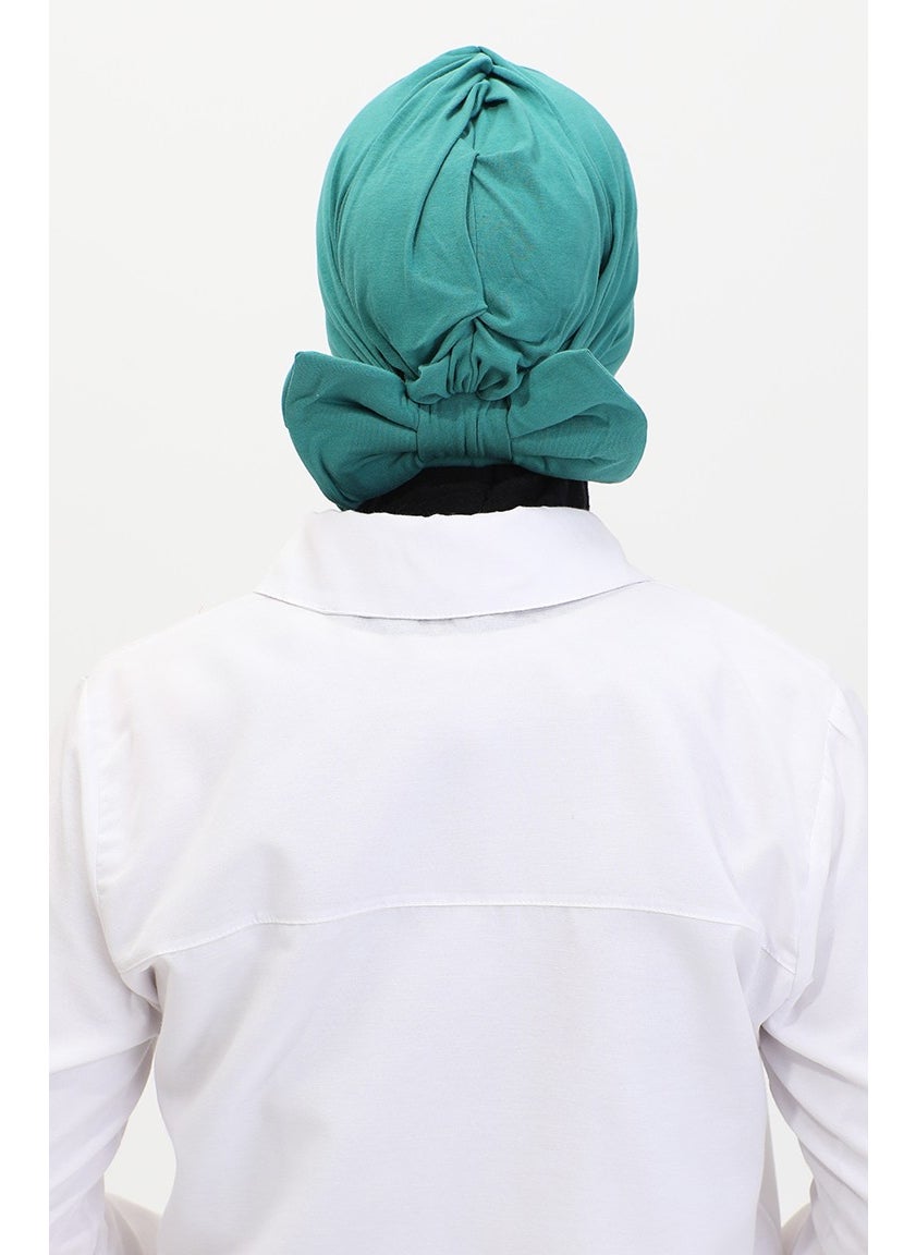 Sefa Merve Combed Cotton Outer Bonnet 1248-20 Mint Green  - Image 3