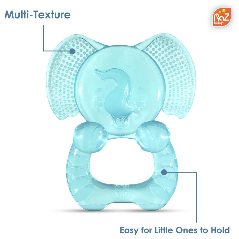 RaZbaby Elfy-Yummy Teether: Teething Relief Toy - Elephant Design, Medical Grade Silicone with Ultra Soft Bristle to Soothe Teething Discomfort Perfect Teething Toy for Babies 3m+ - Image 4