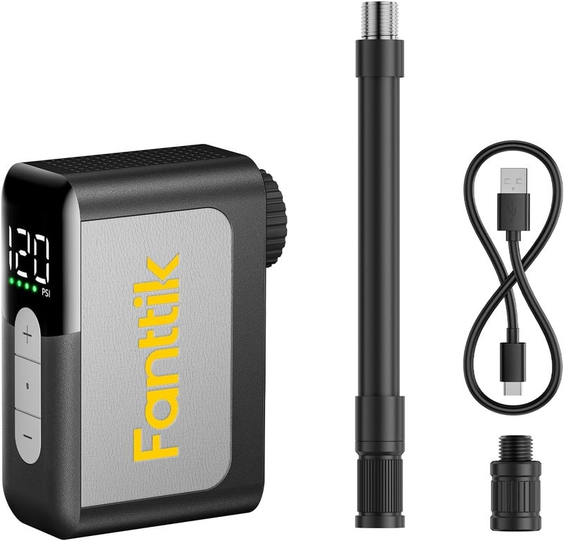Fanttik X10 Ace Mini Bike Pump with Gauge, 120PSI Electric Tiny Bike Pump - Image 1