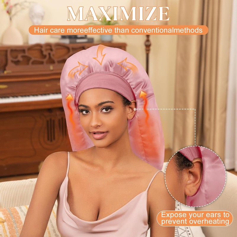 Amzpic Heat Cap for Deep Conditioning, Hair Steamer for Natural Hair Home Use w/10-level Heats Up Quickly, Thermal Steam Cap for Home Hair Treatment - Image 5