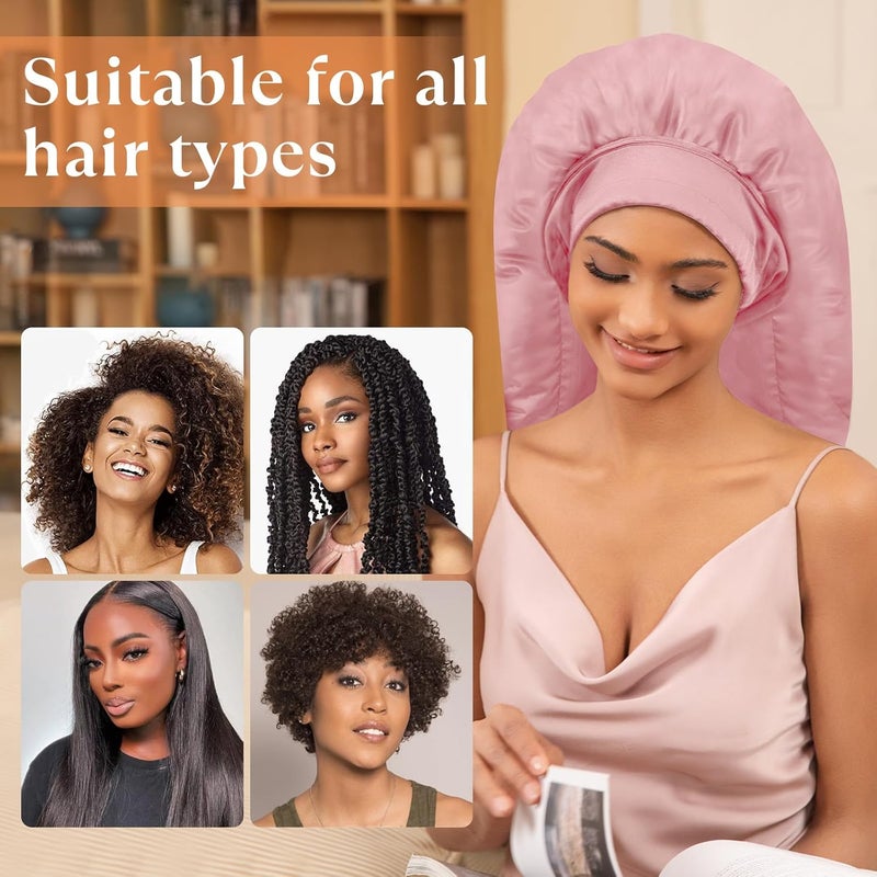 Amzpic Heat Cap for Deep Conditioning, Hair Steamer for Natural Hair Home Use w/10-level Heats Up Quickly, Thermal Steam Cap for Home Hair Treatment - Image 4