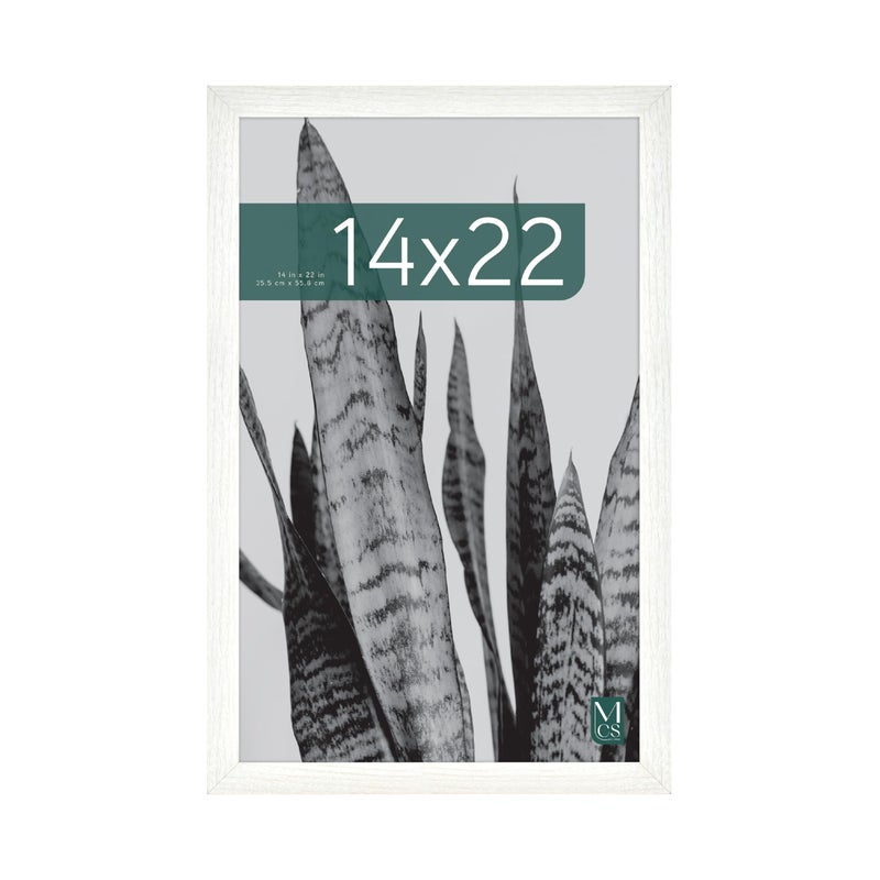 MCS Studio Gallery 14x22 Poster Frame White Woodgrain Vertical  Horizontal Wall Hanging Large Picture Frame for Photos Posters  Art Prints 1Pack