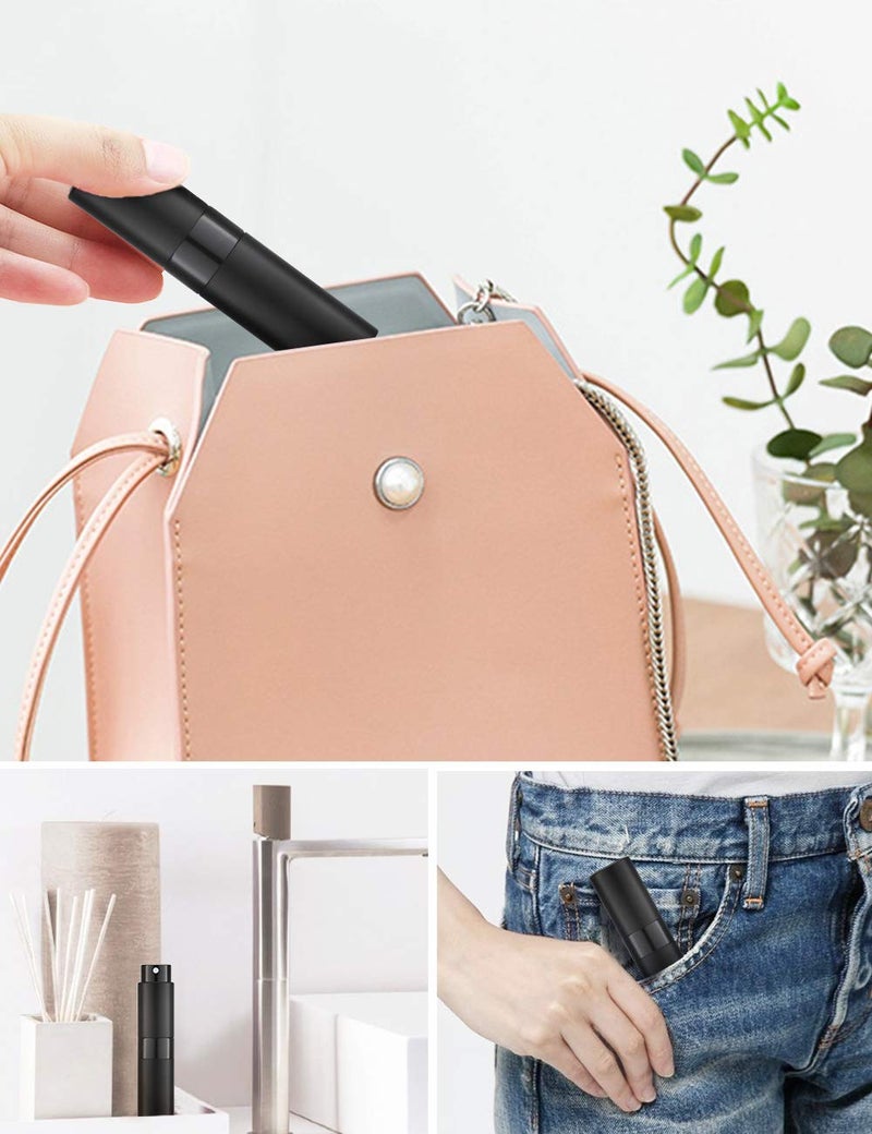 LISAPACK 8ML Atomizer Perfume Spray Bottle for Travel, Empty Refillable Cologne Dispenser, Portable Sprayer (Matte Black) - Image 5