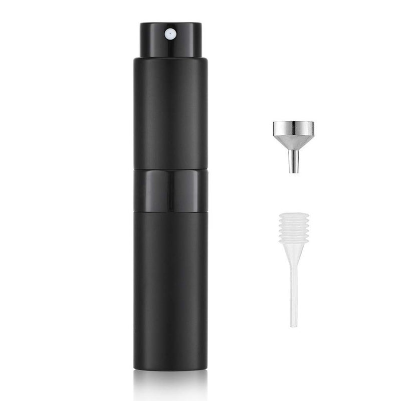 LISAPACK 8ML Atomizer Perfume Spray Bottle for Travel, Empty Refillable Cologne Dispenser, Portable Sprayer (Matte Black) - Image 1