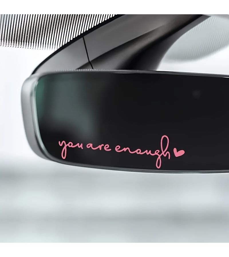 Black Inspirational Car Mirror Decal Pvc Self Adhesive For Women Vehicles Motorcycles - Image 1