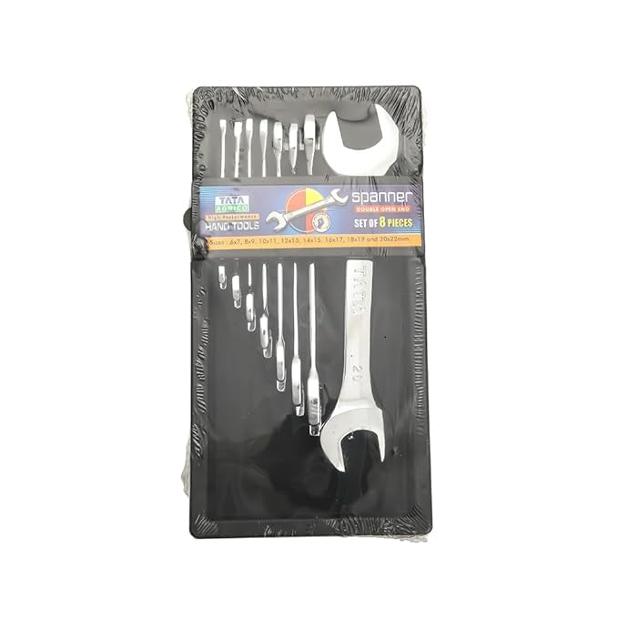 AGRICO TATA Double Sided Open End Wrench Spanner Set 6 To 20 mm (Silver) - Image 2