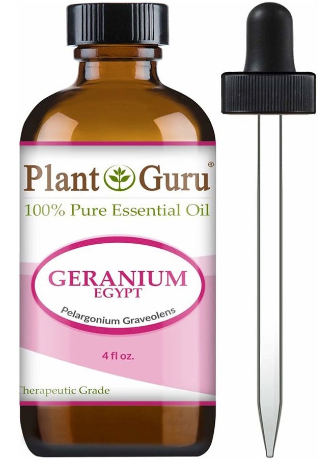 Plant Guru Geranium Egypt Essential Oil 4 oz 100% Pure Undiluted Therapeutic Grade  - Image 1