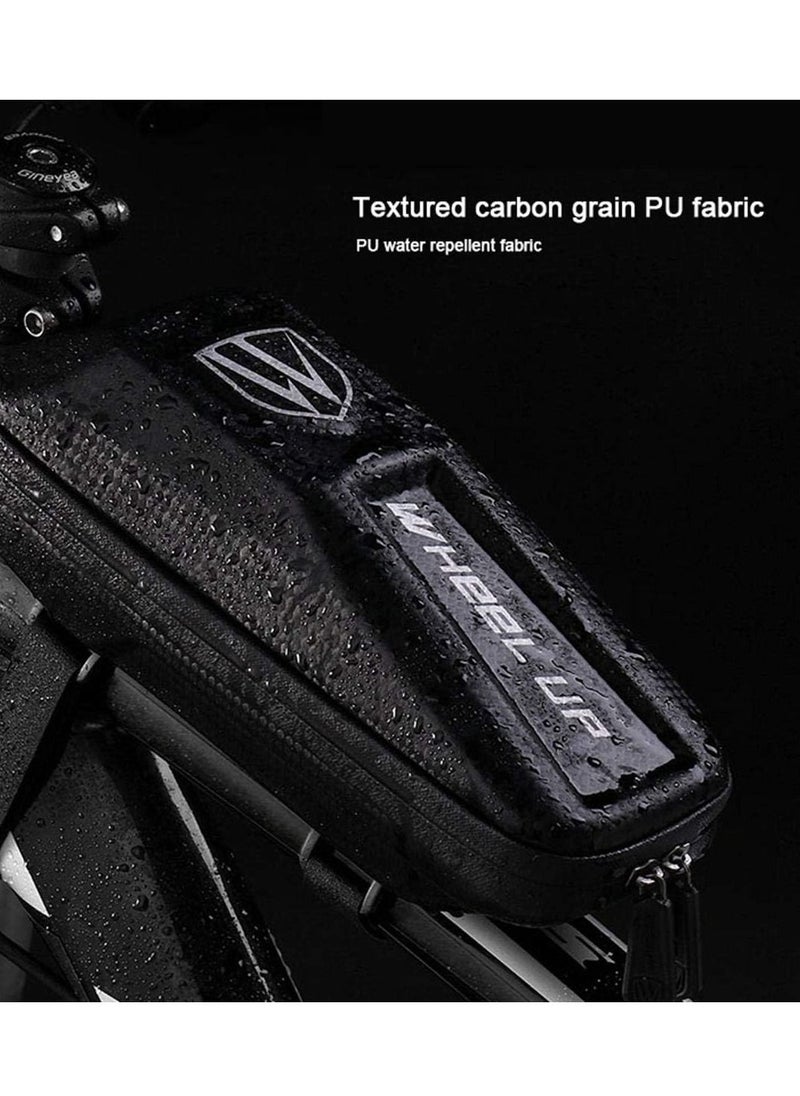 wheel up - Mountain Bike Frame Bag, Womdee Bicycles Top Tube Bag with Waterproof and Stable, Road Bicycle Storage Bag for Cell Phone and Professional Cycling Accessories - Image 1