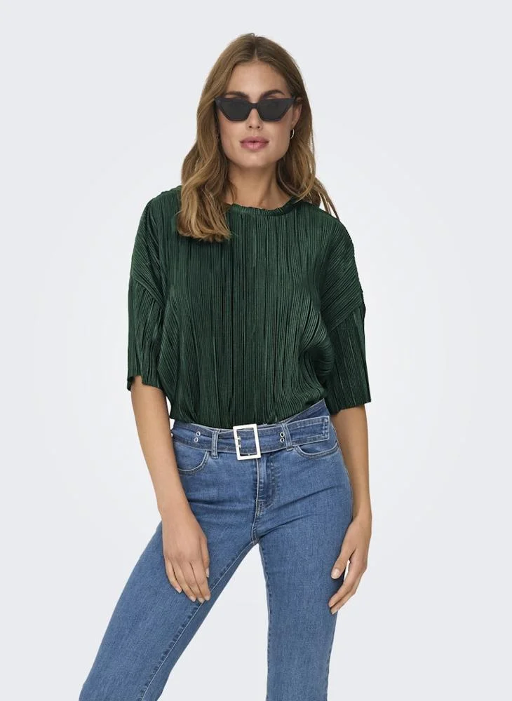 اونلي Short sleeve PLISSE Top