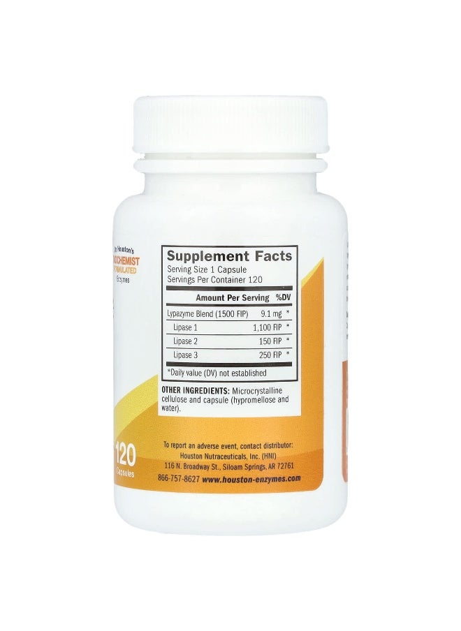 Houston Enzymes Houston Enzymes, Lypazyme, 120 Capsules  - Image 2