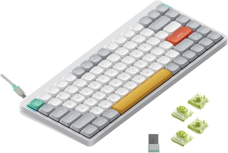 Nuphy Air75 V2 Portable 75% Mechanical Keyboard,Wireless Keyboard,Supports Bluetooth/2.4G/USB-C RGB Bluetooth Keyboards,Compatible with Windows/Mac OS/Linux Systems White-Gateron ALoe Switch - Image 1