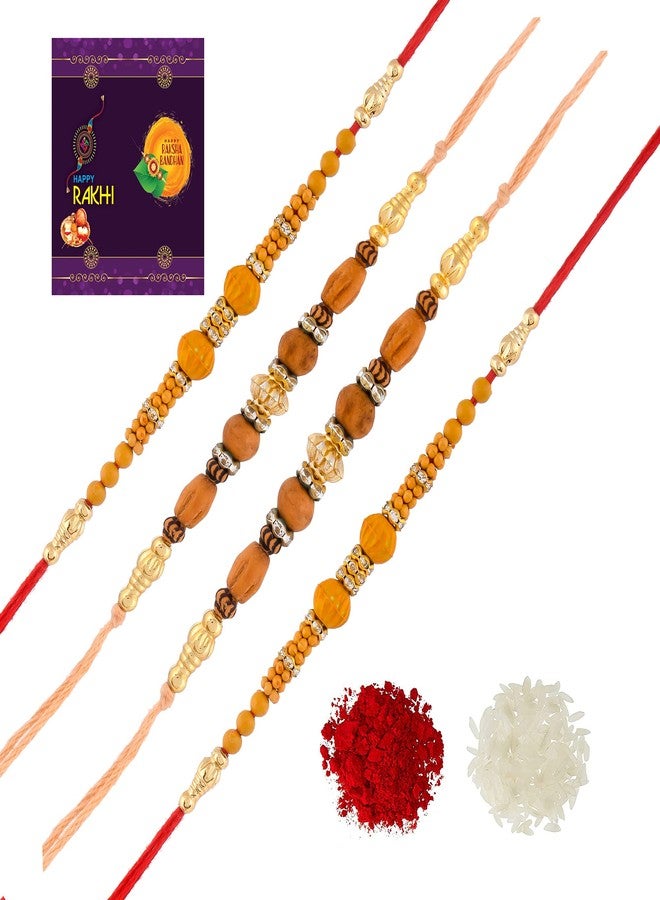 RA-Rock Multicolor Four Dora Rakhi Combo Set For Brother Sister (ARR211218)