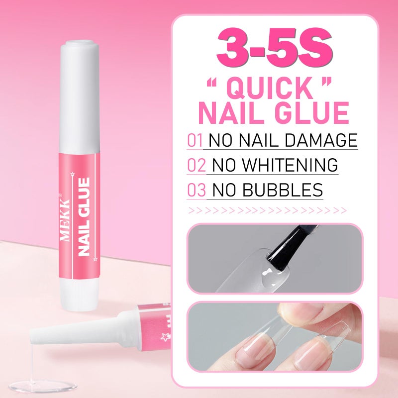 MEKK Nail Glue,Super Strong & Long-Lasting Nail Glue for Acrylic Nails,Press Ons&Broken Nails,Professional Adhesive for Nail Art Supplies,0.07OZ/PCS(24PCS) - Image 3