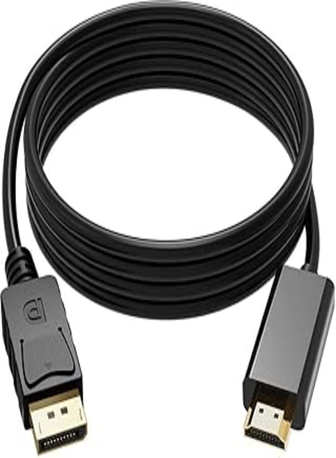OR DisplayPort(DP) to HDMI Cable, Gold Plated DP to HDMI Cable 1080P for Full HD Video,Black Color 9.8ft/3m