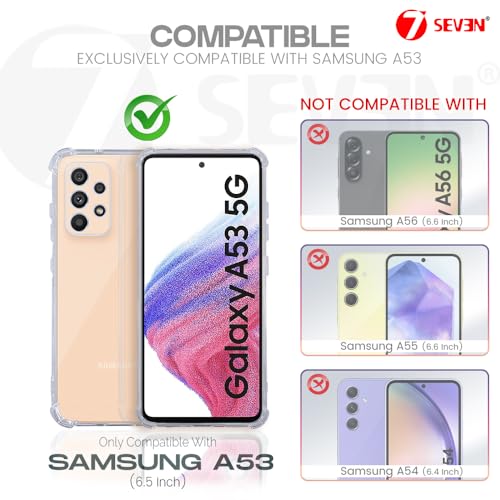 7-Seven 7SEVEN® Back Cover for Samsung Galaxy A53 5G Transparent Mobile Back Case Shock Proof Design Camera Edges Protection Crystal Clear Phone Case Silicon Soft TPU and Flexible Bumper Phone Cover - Image 2