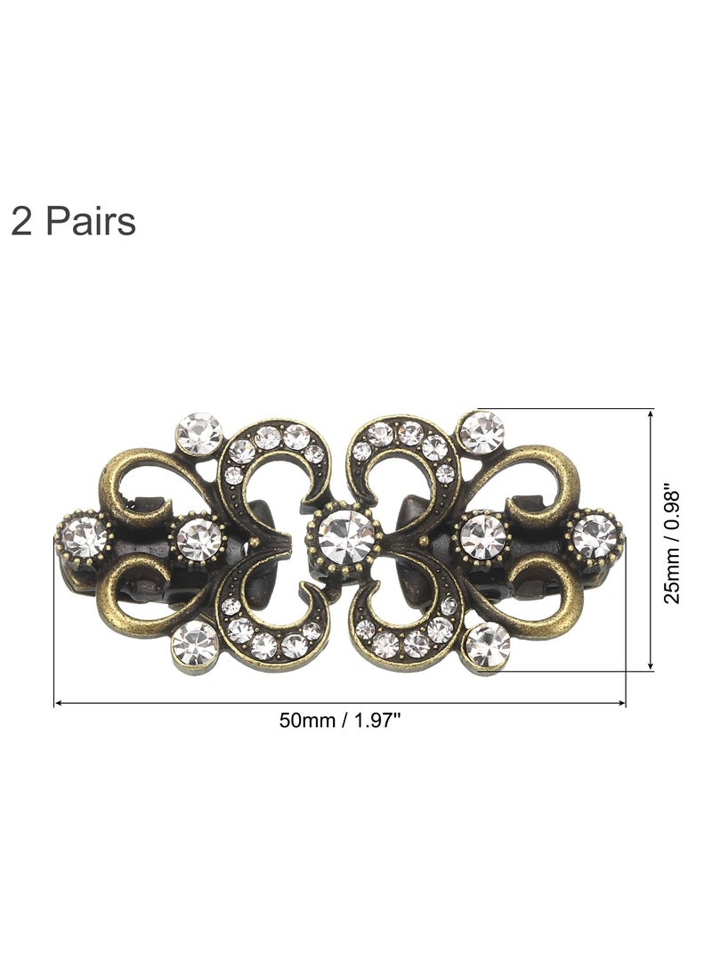 Excefore Vintage Sweater Clips, 2 Pieces Cape Cloak Clasps, Retro Cardigan Clips, Shawl Collar Clasps, and Dress Shirt Brooch Clips, Stylish Accessories for Women and Girls, bronze - Image 5