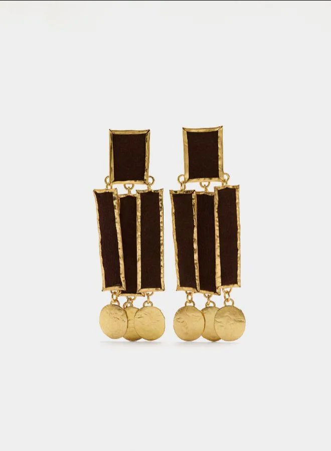 بارفوا أقراط ماكسي مستطيلة مع قضبان