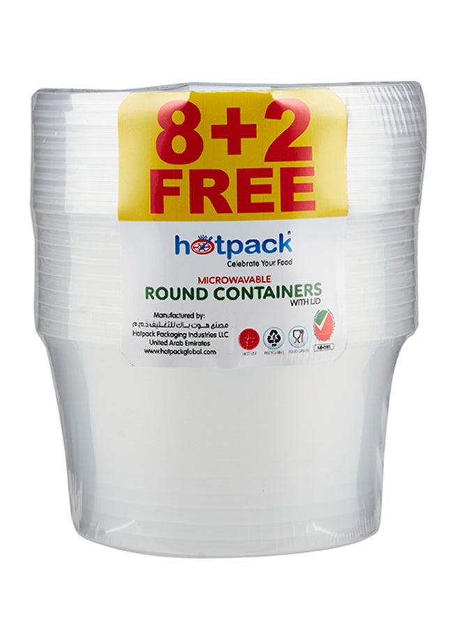 Hotpack Container With Lid 10 Pieces  - Image 3