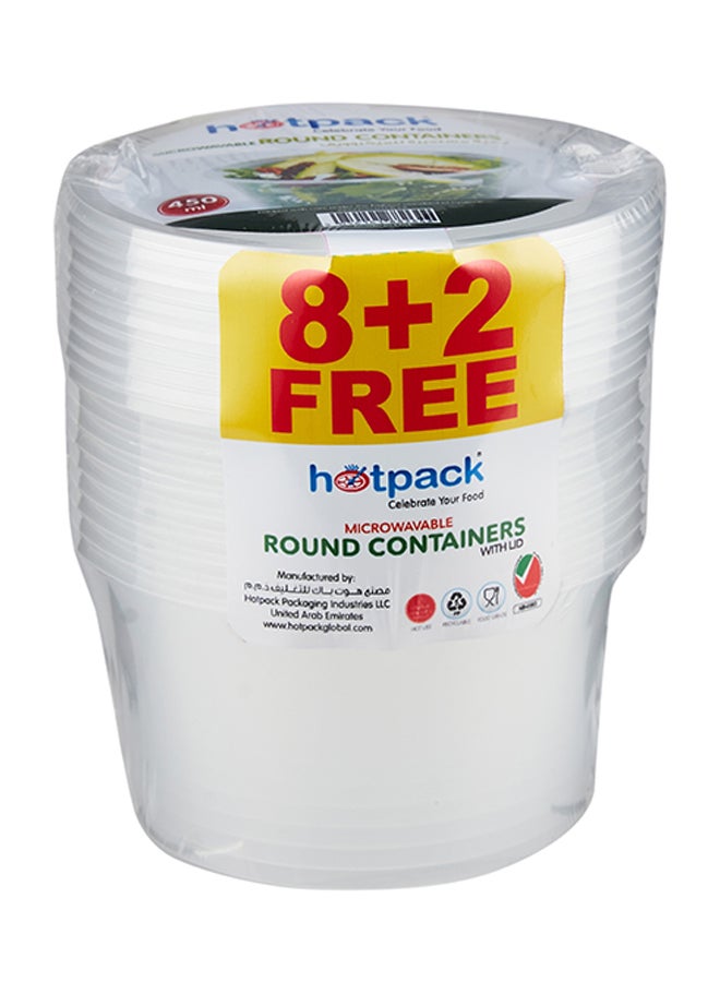 Hotpack Container With Lid 10 Pieces  - Image 1