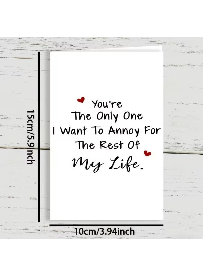 Kandid Cute Valentine's Card 1pc "Only One I Want to Annoy" (Minimalist) - Image 4
