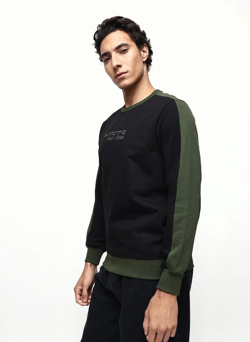 Dennis Lingo Men's Rifle Green Cotton Blend Relaxed Sweatshirt