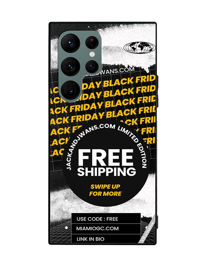 VR CREATIVE Protective Case Cover For Samsung Galaxy S22 Ultra 5G Black Friday Design Multicolour - Image 1