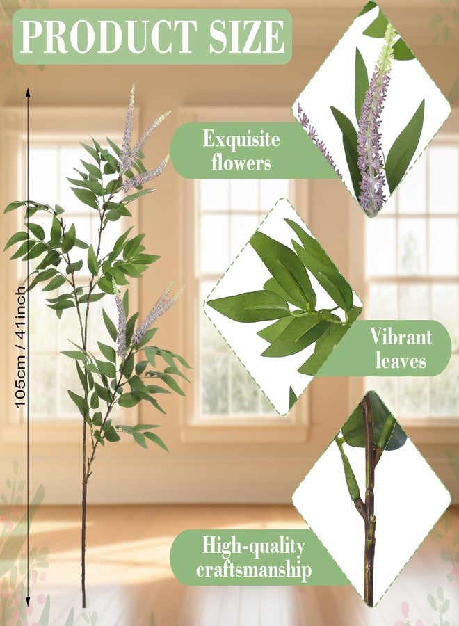 Giegxin 41in Spring Artificial Blooming Japanese Lacquer Tree Branches 3 Pcs Fake Spring Blooming Lacquer Tree Long Stem Bush for Vase Floral Arrangement Wedding Party Home Decoration - Image 2