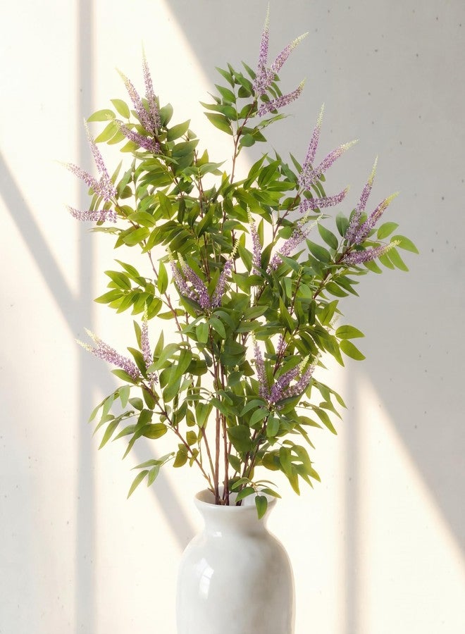 Giegxin 41in Spring Artificial Blooming Japanese Lacquer Tree Branches 3 Pcs Fake Spring Blooming Lacquer Tree Long Stem Bush for Vase Floral Arrangement Wedding Party Home Decoration - Image 1