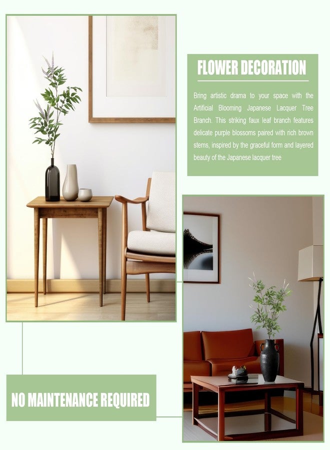 Giegxin 41in Spring Artificial Blooming Japanese Lacquer Tree Branches 3 Pcs Fake Spring Blooming Lacquer Tree Long Stem Bush for Vase Floral Arrangement Wedding Party Home Decoration - Image 4