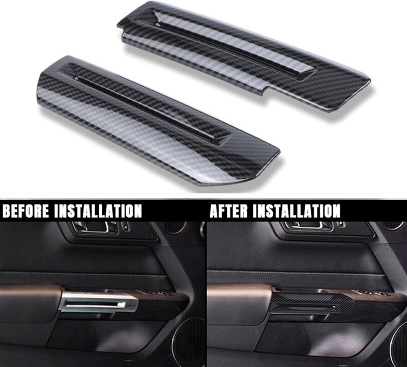 KDFUHRUI Carbon Fiber Inner Door Handle Cover Trim for Ford Mustang - Image 3