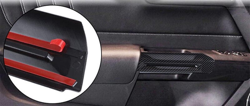 KDFUHRUI Carbon Fiber Inner Door Handle Cover Trim for Ford Mustang - Image 4