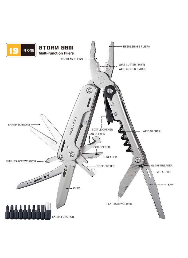 Roxon ROXON S801S STORM 19 in 1 multitool pliers EDC for Camping, Outdoor with Lockable Saw Blade with Nylon Case (S801S)  - Image 2