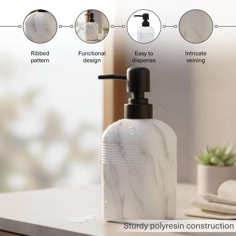 Pan Home موزع صابون من الرخام - أبيض - Image 5