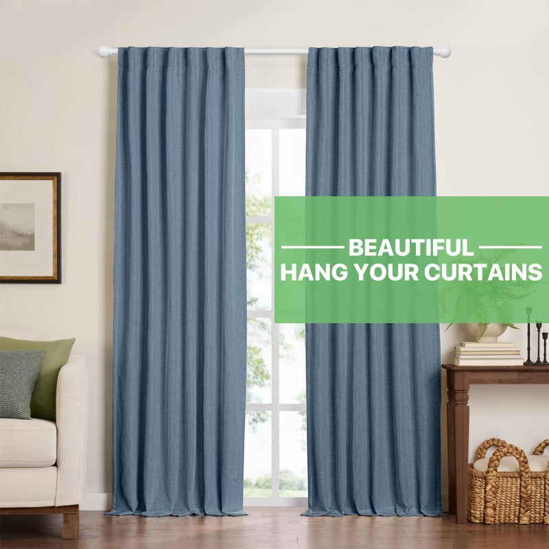 ATUHOLA White Curtain Rods for Windows 28 to 48 inch, Adjustable Curtain Rod Set with Brackets Easy Install, Decorative 5/8" Drapery Rod, Heavy Duty Curtain Rods for Bedroom, Kitchen, Living Room - Image 2