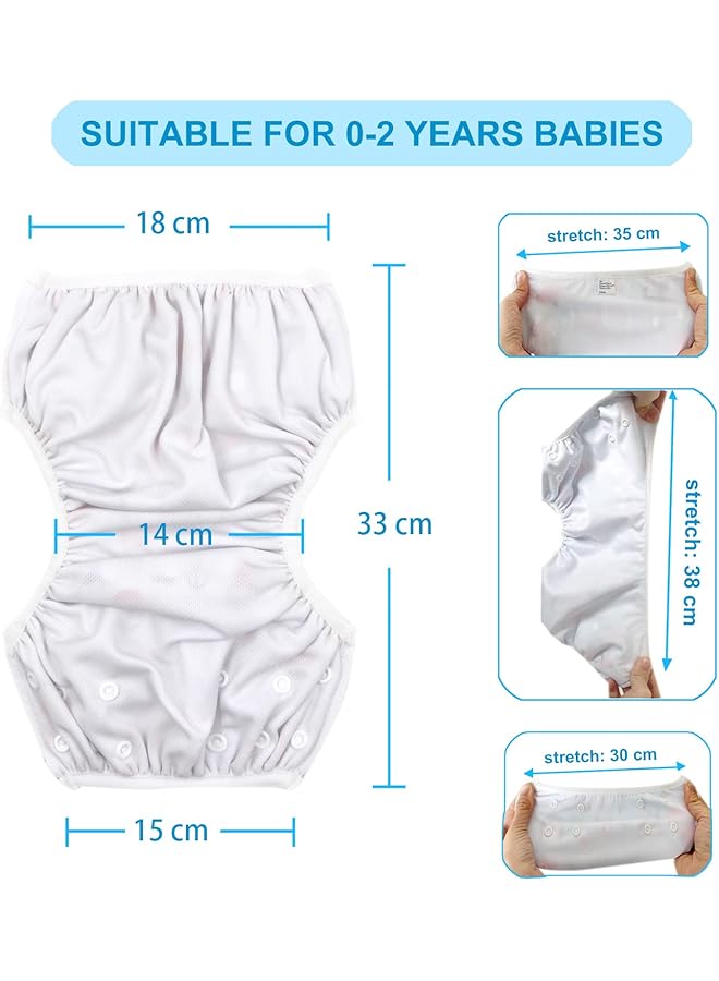 حفاضات سباحة للأطفال، عبوة من قطعتين، قابلة لإعادة الاستخدام، مقاس واحد، قابلة للتعديل، مقاومة للماء للأولاد والبنات (المجموعة أ) - Image 3