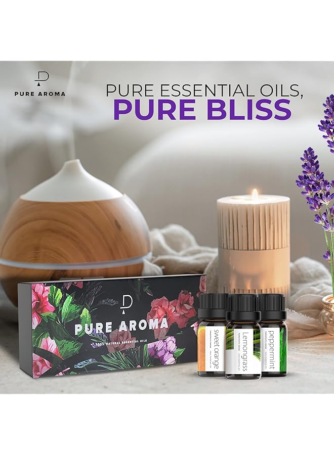 erorex Essential Oils 100 Percent Therapeutic Grade Oils Kit Top 6 Aromatherapy Oils Gift Set 6 Pack 10Ml Eucalyptus Lavender Lemon Grass Orange Peppermint Tea Tree  - Image 3