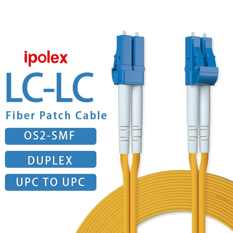 ipolex LC to LC Fiber Patch Cable Single Mode Duplex - 5m(16ft) - OS2 Fiber Optic Cable Cord Jumper- LSZH 9/125μm, 10Gb/Gigabit, SMF, Yellow - Image 2
