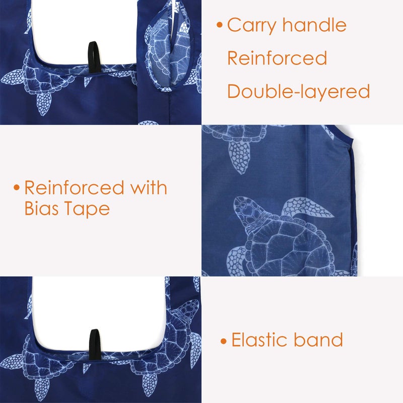 BeeGreen Reusable Grocery Bags Foldable 12 Pack Large Cute Totes - Heavy Duty Washable Holiday Cloth Gifts Bag with Handles, Reusable Gift Bulk Shopping Bags for Groceries for Women Animal Loverâ€‹ - Image 3