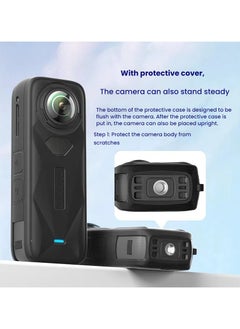 General Customised for Insta360 X5! Silicone Case + Lens Cap Combo, All Round Drop & Scratch Resistant Sports Camera Accessory  - Image 2