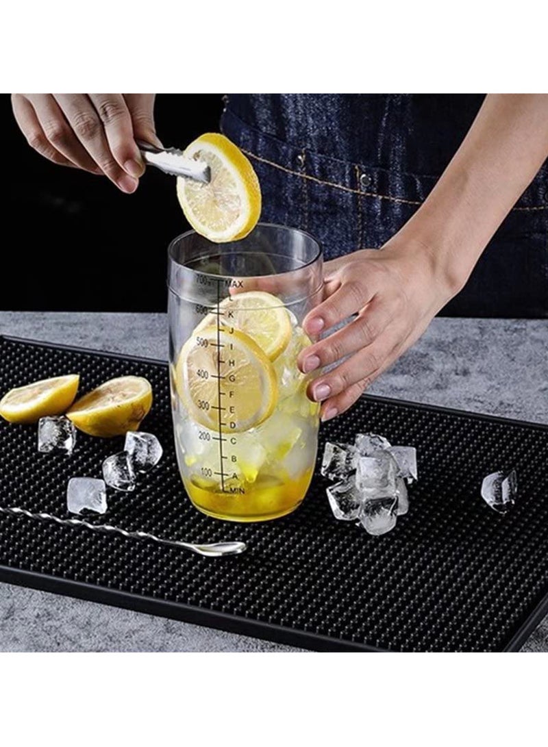 SYOSI 2 قطع حصيرة قهوة حصيرة بار 6 × 12 أسود أنيق ومتين حصيرة سطح الطاولة PVC حصيرة انسكاب للمطبخ والبار سهل التنظيف مقاوم للبرد والحرارة - Image 5