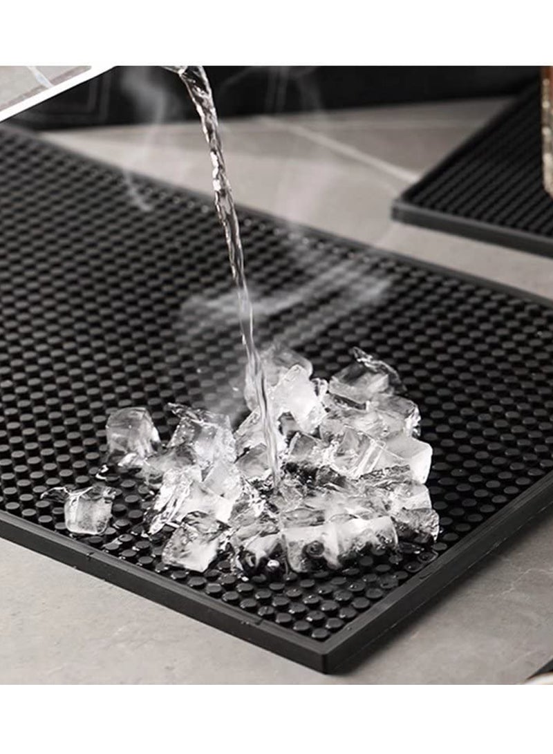 SYOSI 2 قطع حصيرة قهوة حصيرة بار 6 × 12 أسود أنيق ومتين حصيرة سطح الطاولة PVC حصيرة انسكاب للمطبخ والبار سهل التنظيف مقاوم للبرد والحرارة - Image 4