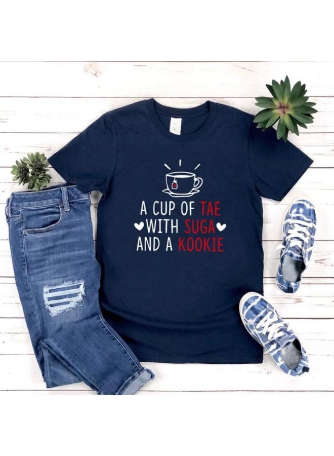 A Cup of Tae with Suga and Kookie T-shirt Kpop Tshirt Women Harajuku T-shirt Korean Fashion Casual Top Lady Girl K-Pop Tees