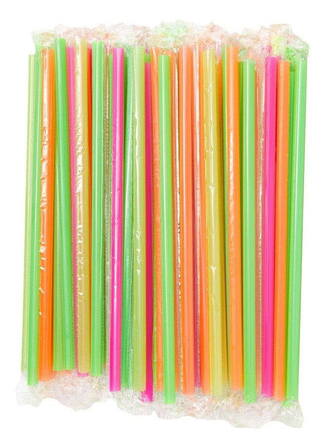 Juvale Smoothie Straws - 100 Count, Multicolor, 10-Inch Length & 0.5-Inch Diameter - Jumbo Straws for Smoothies & Milkshakes - Disposable & Individually Wrapped - Durable Wide Plastic Design - Image 1