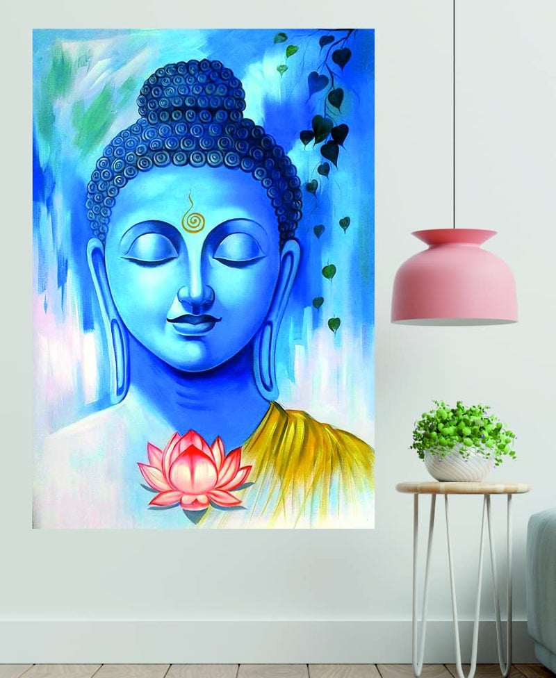 Decals Creation Gautam Buddha Vinyl Wall Poster for Living Room/Bedroom/Office (Desg_03) - Image 1
