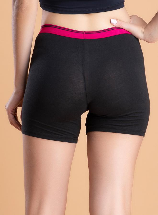 Clovia Black Cotton Mid Waist Boyshorts - Image 4