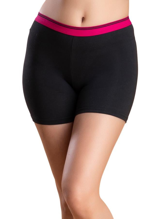 Clovia Black Cotton Mid Waist Boyshorts - Image 5