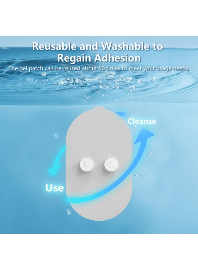 SOLARAE Set of 4 TENS Electrode Pads, TENS EMS Device Replacement Pads 4.7 x 8.1 cm, Compatible with Luvan Wireless Device, Reusable Electrodes for Muscle Stimulator - Image 2