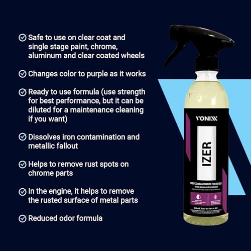 Vonixx Izer Iron Remover Spray | pH-Neutral, Non-Acidic Formula | Easy Application | Reduced Odor Formula | Keep Your Vehicle Looking Like New | Car detailing supplies | 16.9 fl oz (500 ml) - Image 4